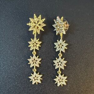 Dazzling Gold Starburst Dangle Earrings